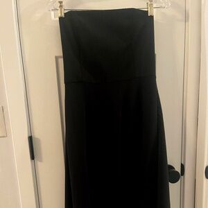 Banana Republic Strapless Cocktail Black Dress Womens LBD Midi Lined Size 6